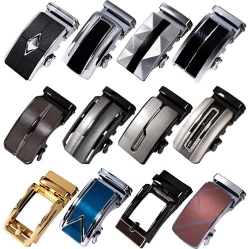 Designer Metal Mens Relacement Belt Buckles Button Sliding Without Belt Gold Black Silver Buckle for 3.3cm to 3.5cm Ratchet Belt