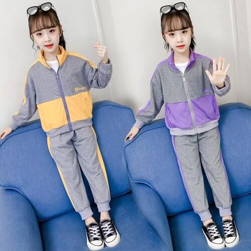 Dollplus Kids Clothes Set Fashion Teen Girls Tracksuits Spring 2pcs Sets Children Sport Suits 4 6 8 10 12 Year Girls Clothes