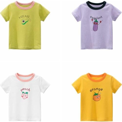 2021 Summer Boys Girls Short Sleeves T-Shirts Childrens Clothing Panda T Shirt Baby Tops Kids Fruit Tees Girls Outfits 2-9Year