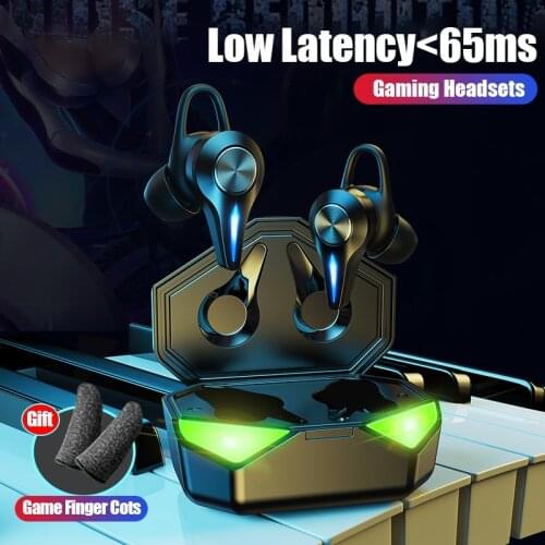 Gaming Headsets 65ms Low Latency TWS Bluetooth Headphones Sound Positioning wireless Earphones Noise Cancelling Gaming Earbuds