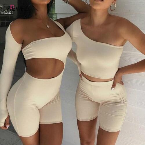 ADEWEL Long Sleeve Black Sexy Bodysuit Jumpsuit Women Clothing Club Hallow Out Romper Summer Female Streetwear Overalls Shorts