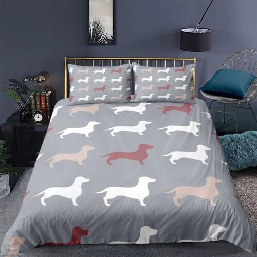 Cartoon Dog Duvet Cover Set 2/3 Pcs Colorful Quilt Cover Kids Baby Bedroom Cute Bedding Set Decor Home Bedclothes