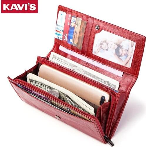 New Womens Wallets Cow Leather Long Cowhide Multiple Cards Holder Portomonee Clutch Female Purse Standard Wallets Girls