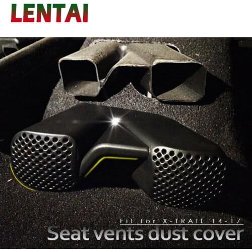 LENTAI 2pcs Under Seat Air Conditioner Air Outlet Duct Vent Protective Cover Gill For 2014-2018 Nissan X-trail Xtrail Rogue T32