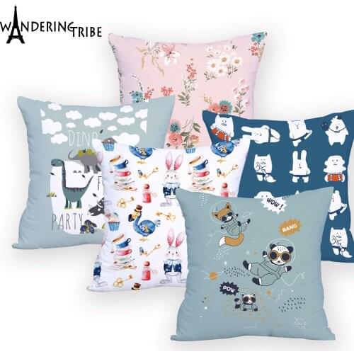 Cute Unicorn Animal Throw Pillows Colorful Decoration Gifts New Pillow Cover Robot Tree Cushions Decorative Sofa Fashion
