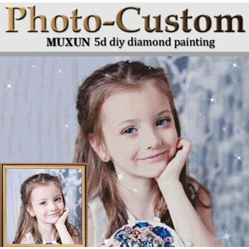Muxun Diy 3D Diamond Embroidery Photo Diamond Painting Custom Full Square Diamonds Picture 5D Diamond Mosaic Embroidery Sale DZ1
