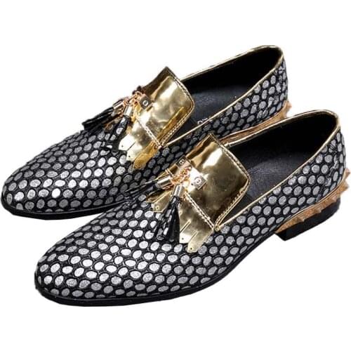 Ntparker Luxury Mens Dress Shoes Tassels Men Flats Shoes Casual Business Party Shoes, Big Size EU38-46