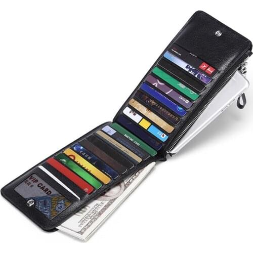 2019 ID Credit Card Holder Men Leather Ultra Slim Bank Purse for Cards Wallet for Credit Card Case Cardholder Genuine Leather