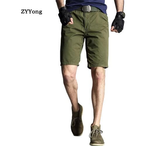 2020 Brand New Mens Cargo Shorts High Quality Black Military Short Pants Men Cotton Solid Casual Beach Shorts Men Summer Bottom