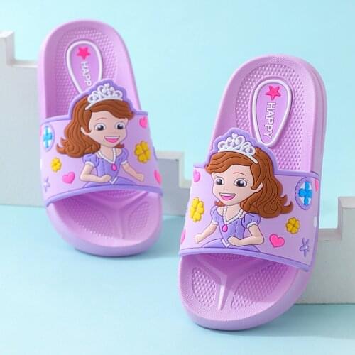 Disney new children slippers summer girls Korean cute cartoon Sophia indoor home non-slip soft bottom baby sandals and slippers