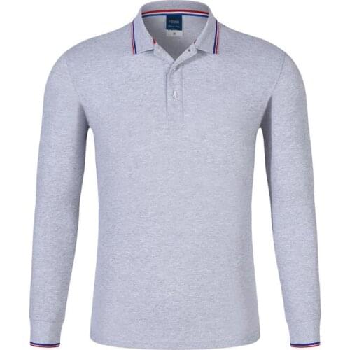 Gray fashion NEW shirts for men t shirt for polo homme WOMEN unisex Long sleeve v-neck Plus size S-XXXXL leisure High quality