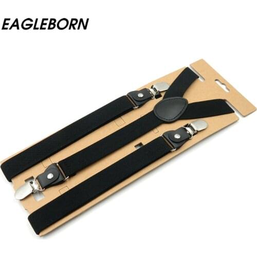 2021 Braces Men Suspenders for Women Jeans Pants Trouser with Clip-on Braces Elastic Suspenders Black White Clothing Accessories