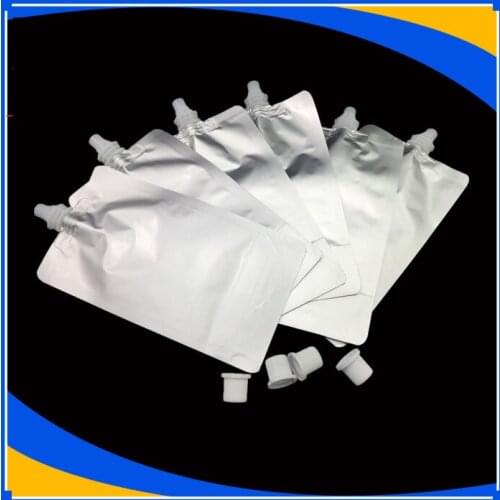 250ml 50Pcs/ Lot Empty Doypack Pure Aluminum Foil Spout Bag Drinking Milk Stand Up Spout Mylar Party Pack Pouch Jelly