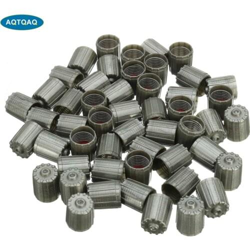 50Pcs/Set Black Grey Tyre Valve Dust Covers Stem Caps - Plastic Tire Caps for Bike Car Trucks Motorbike Bicycle