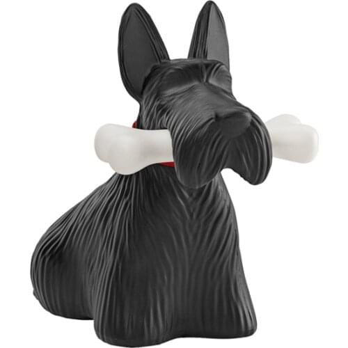 Nordic Polyresin Black Dog and Bone Home Decoration LED Table Lamp