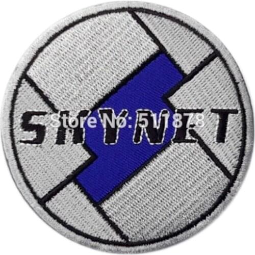 SKYNET TERMINATOR Cyberdyne Syetems Prop TV MOVIE Series Costume Biker Vest Badge Embroidered Emblem punk applique iron on patch