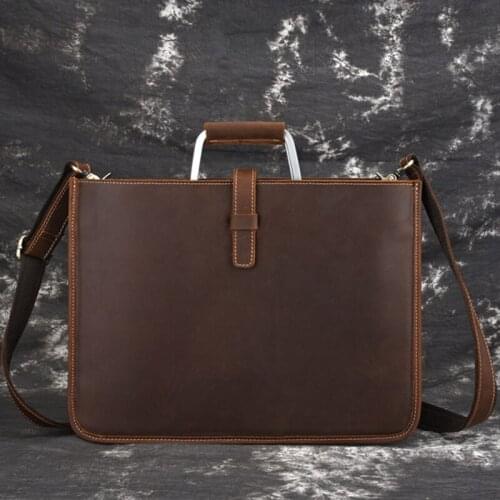 Crossbody Bags Men Bag Handbags Fashion Crazy Horse Genuine Leather Casual Tote Shoulder Bag Handbag Briefcase