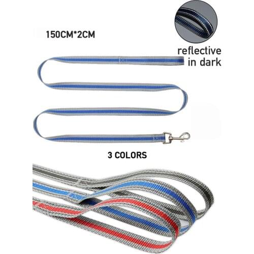 1.5M Reflective Dogs Walking Leashes Durable Strong Pets Leashes Leading Ropes for Large Dogs Polyester Puppy Collar Accessory