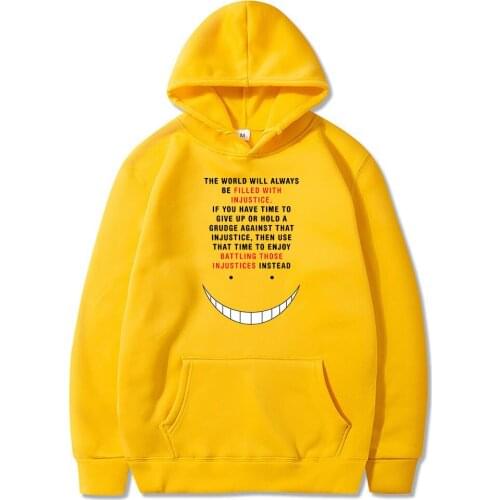 Assassination Classroom Koro-sensei Japan Anime Hoodies Fashion Cartoon Cool Men Printed Winter Casual Loose Women Sweatshirt