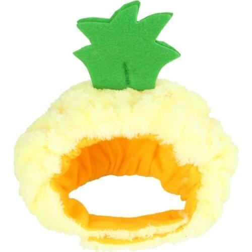 Funny Pineapple Shaped Cat Hat Dog Halloween Headwear Fleece Neck Ear Warmer Pet Costume Party Dress Up Cosplay Accessories
