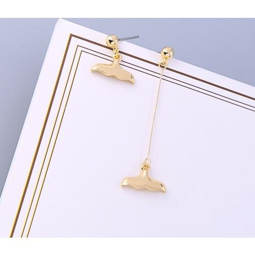 Fashion New Romantic 2 Style Resin Mermaid Asymmetry Drop Earring For Women Handmade Date Gift Jewelry Accessory