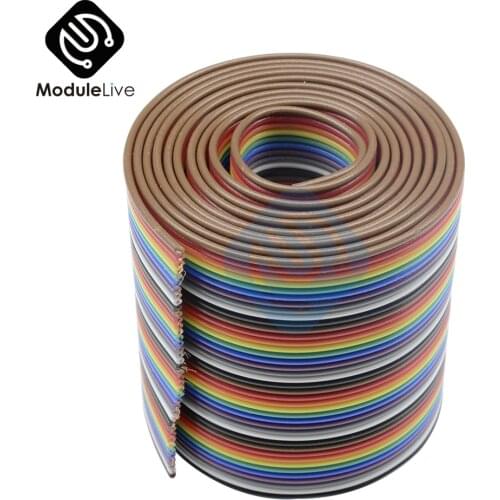 1M 3.3ft Flat Cable 40 Pin Rainbow Ribbon IDC Cable Wire Rainbow Cable In Stock New Hot sale