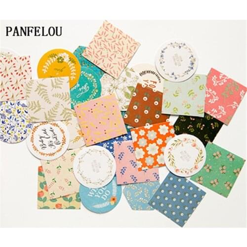 PANFELOU 1bag=40PCS floral The sealing paste adhesive paper stickers Hand account Scrapbooking DIY Album book cards