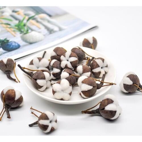 12Pcs Artificial Kapok Head Natural Dried Flower Flowers Wedding Decoration Vase Christmas Living Room Decor Dekoration Plants