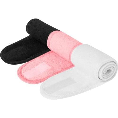 3Pcs Wide Coral Fleece Makeup Toweling Hair Wrap Head Band Salon Spa Headband Facial Hairband Wash Face Make Up Accessories