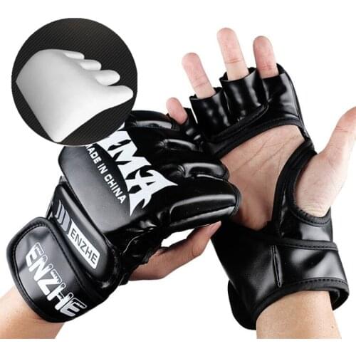 5 Colors Thick Boxing Gloves MMA Gloves Half Finger Sanda Taekwondo Fight MMA Sandbag Gloves Professional TKD Training Equipment