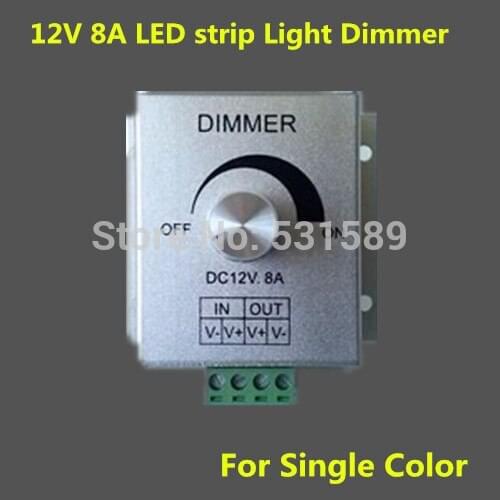 50pcs DC 12V 8A LED strip Light Dimmer for Single Color Aluminum