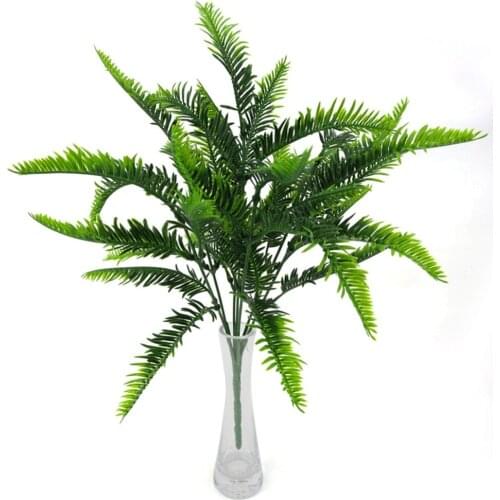 7 Forks/Bouquet Artificial Persian Grass Simulation Green Plants Home Balcony Garden Landscape Decoration Wedding Flower 38cm