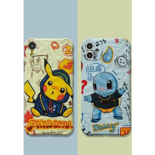 Pokemon Pikachu Phone Case for iPhone 7/8/Plus/X/XS/XR/ XSMax/11/SE20 Cute Cartoon Anti-fall Jenny Turtle Silicone Soft Case