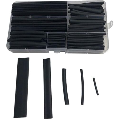 Black/Clear Thermoresistant tubing 2:1 polyolefin heat shrink tube cable tube sleeving, DIY shrink wrap heat shrink tube kit