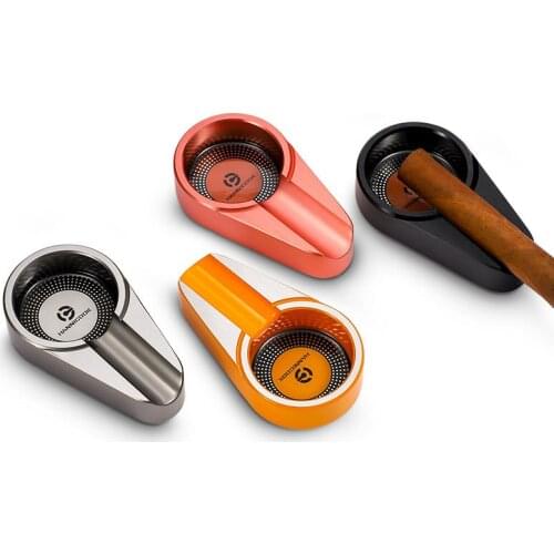 Zinc Alloy Electroplating with Portable Single Round Slot Cigar Ashtray Tobacco Cigarette Gadgets