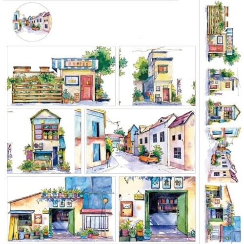 New 5.5cm*3M Little Old Town Street Washi Tape