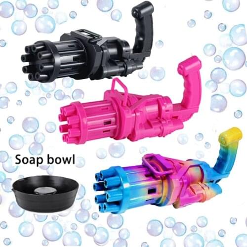 Kids Automatic Gatling Bubble Gun Toys Summer Soap Water Bubble Machine Electric Bubble Machine Children Gift Toys Bubble beads