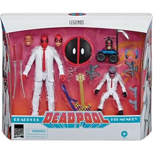 Original Marvel Legends 80th Deadpool & Hit Monkey 2 Pack 6" Action Figure White Suit 80 Years Anniversary Original Toys Doll