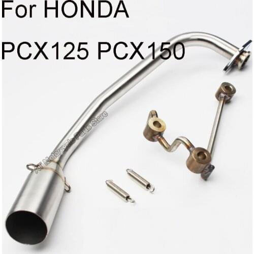 Motorcycle Exhaust Muffler Middle Link Pipe Modified Header Stainless Steel Tube Without DB Killer fit For HONDA PCX125 PCX150