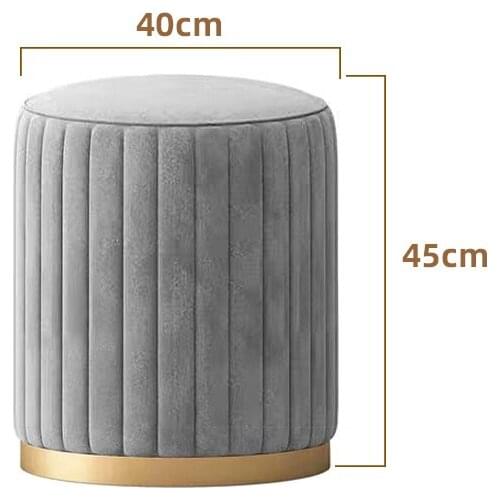 Customizable European Style Flannel Manicure Stools Modern Minimalist Light Luxury Wrought iron Phnom Penh Soft Round Chairs