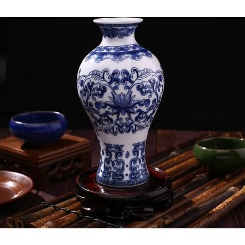 Ceramic Vases Antique Traditional Blue And White Porcelain For Flowers C Pattern