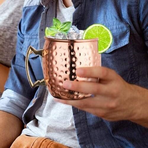 Copper Mugs Beer Mugs Stainless Steel Cocktail Copper Mug Hammered Cups Cocktail Drinking Cups