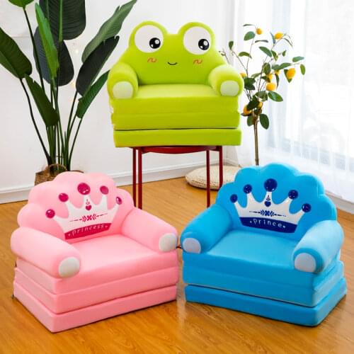 Stuffed Three-layer Folding Kid Sofa Bed Fashion Cartoon Crown Seat Cute Baby Stool Kindergarten Cushion Lazy Sofa Child Chair