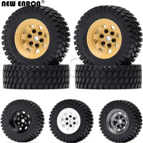 NEW ENRON 4P 1.55 Beadlock Metal Rim & 78mm Rubber Wheel Tires for RC Crawler Tamiya CC01 LC70 MST JIMNY Axial AXI90069 D90 TF2