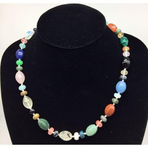 New Arrival Natural Stone Beads Choker Necklace Woman Style Knotted Beaded Necklace Party Gift Crystal Howlite Carnelian Onyx