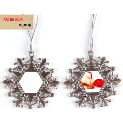 Fashion DIY Blank Sublimation Metal snowflake Round aeolian bells Christmas ornament For Heat Transfer press Machine decoration