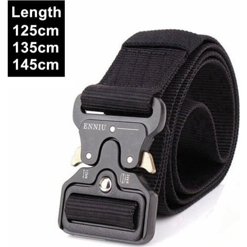 Nylon Tactical Belt Army Belt Men Outdoor Training Belts Black High Quality Easy Unlock Metal Military Buckle Belt