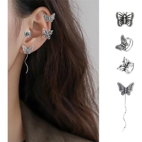 Long Tassel Butterfly Drop Earrings Silver Color 2021 Fashion Hanging Women Earrings Summer Jewelry Girls Party Gift Accessories
