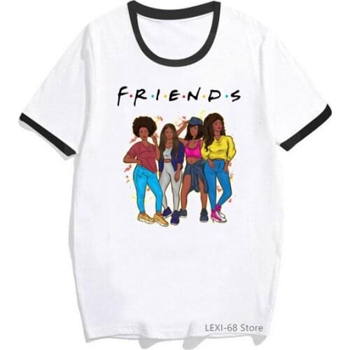 Sexy magic black girls print melanin queen t shirt women best friends tshirt femme summer tops female t-shirt tumblr clothes