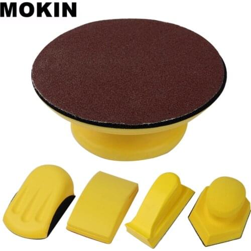 Hand Sanding Pad Block 5"/6" Sanding Disc PUR Abrasive Belt Sanding Pad Holder Loop Polishing Disc Polishing Tools